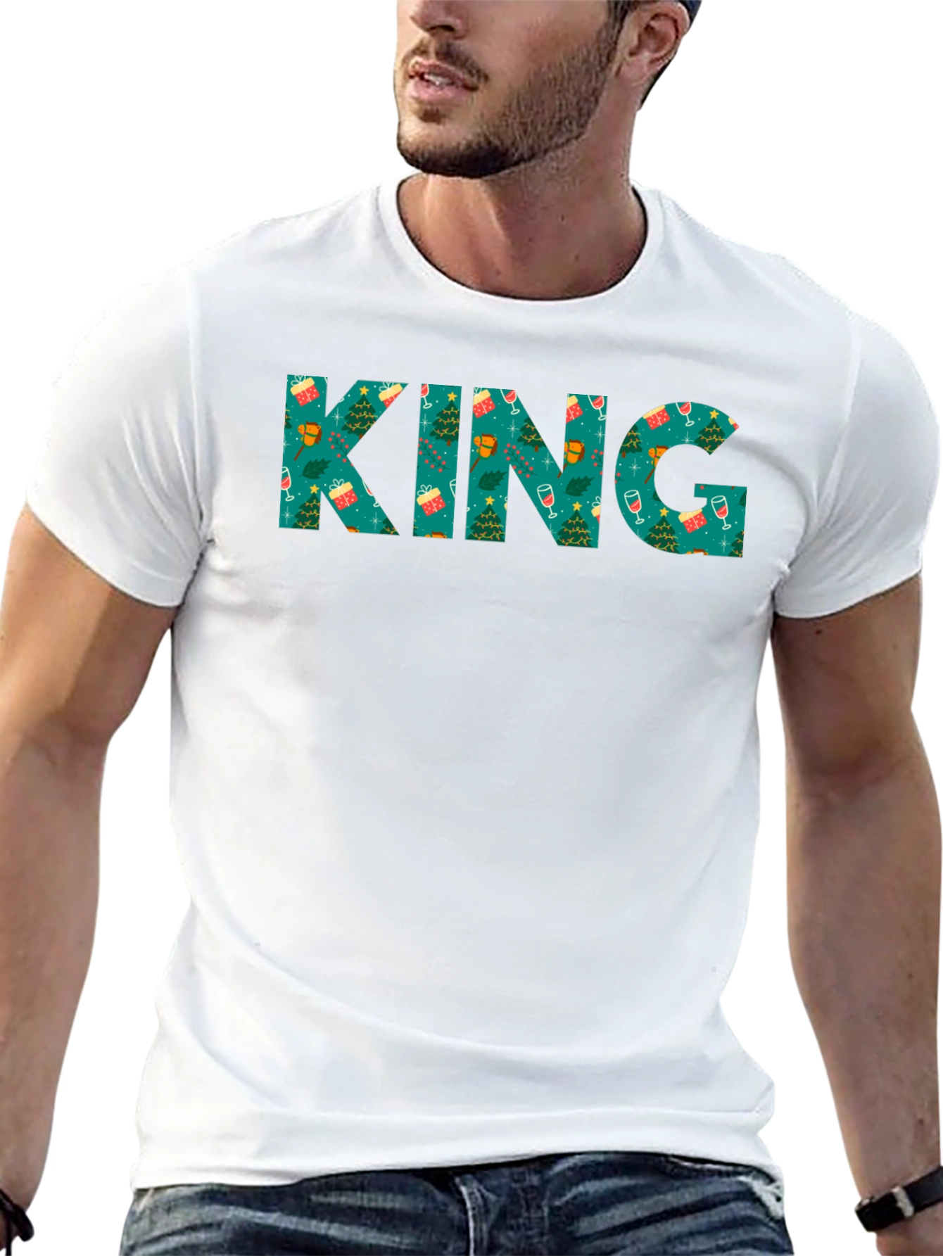 Christmas KING Graphic Tee - Holiday Party Shirt