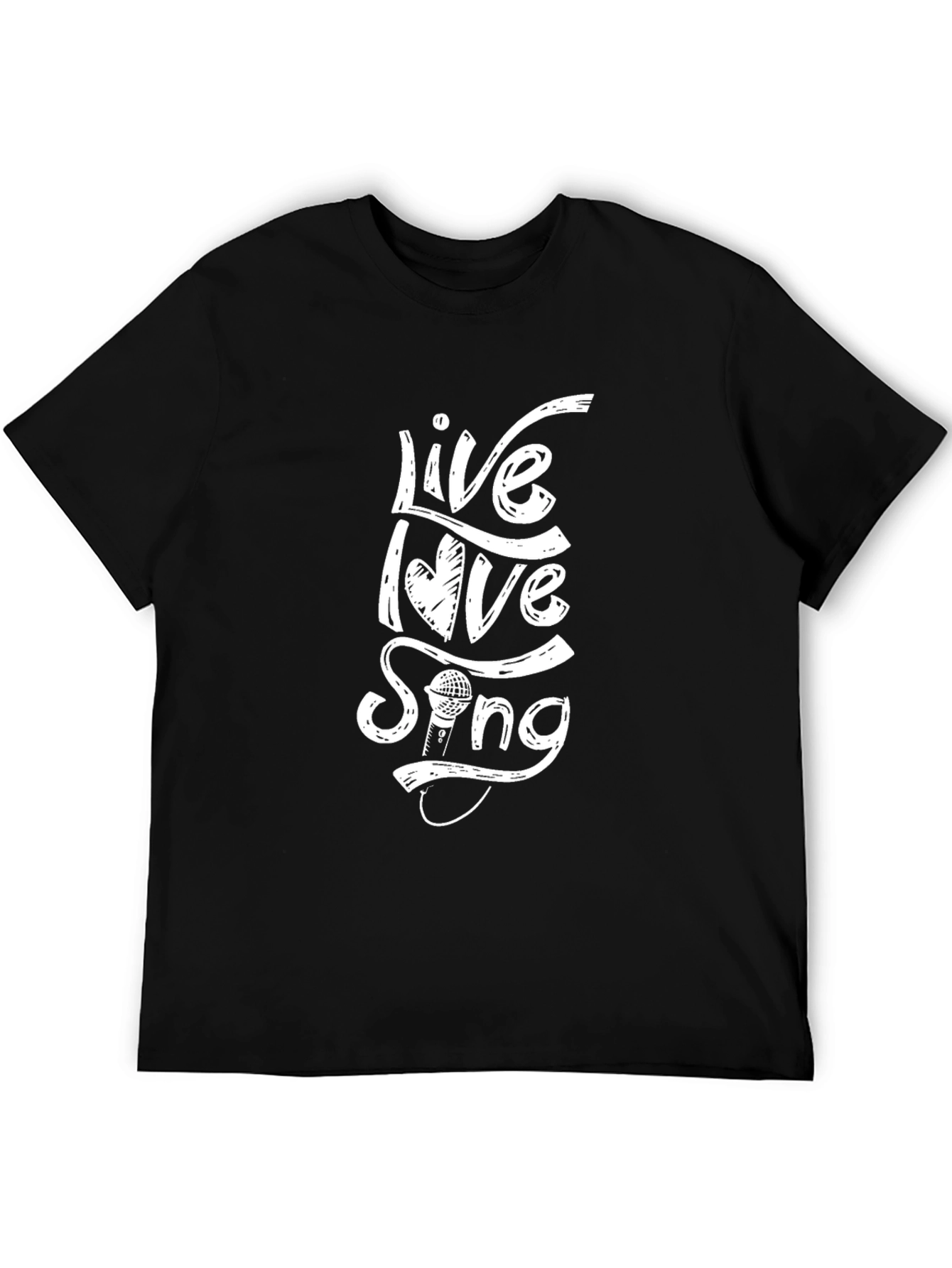 Live Love Sing Graphic Tee - Black Cotton T-Shirt