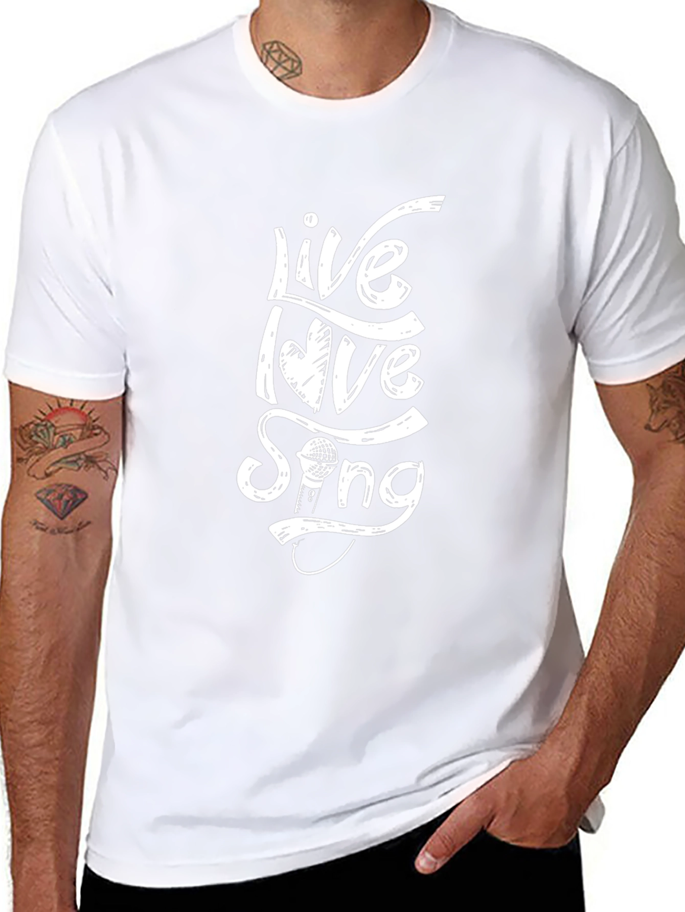 Live Love Sing Graphic Tee - Black Cotton T-Shirt