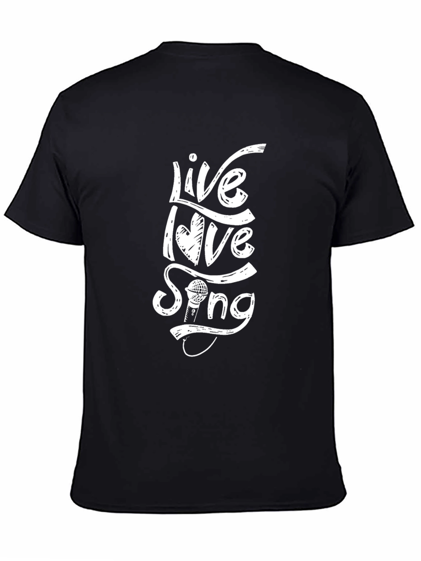 Live Love Sing Graphic Tee - Black Cotton T-Shirt