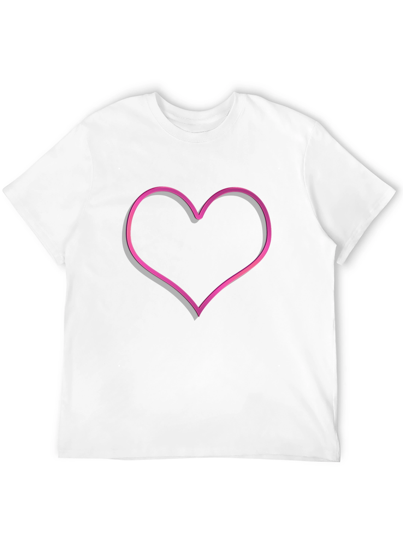 Neon Heart Graphic Tee - Trendy Black T-Shirt