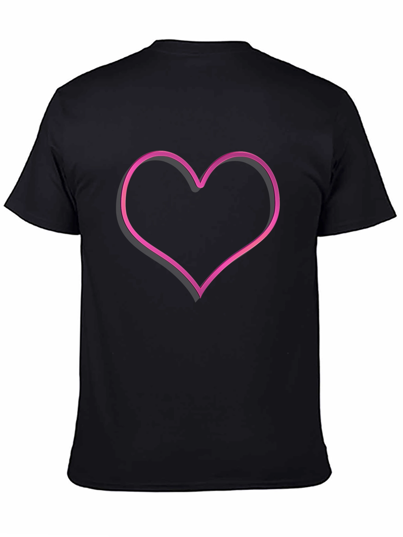 Neon Heart Graphic Tee - Trendy Black T-Shirt