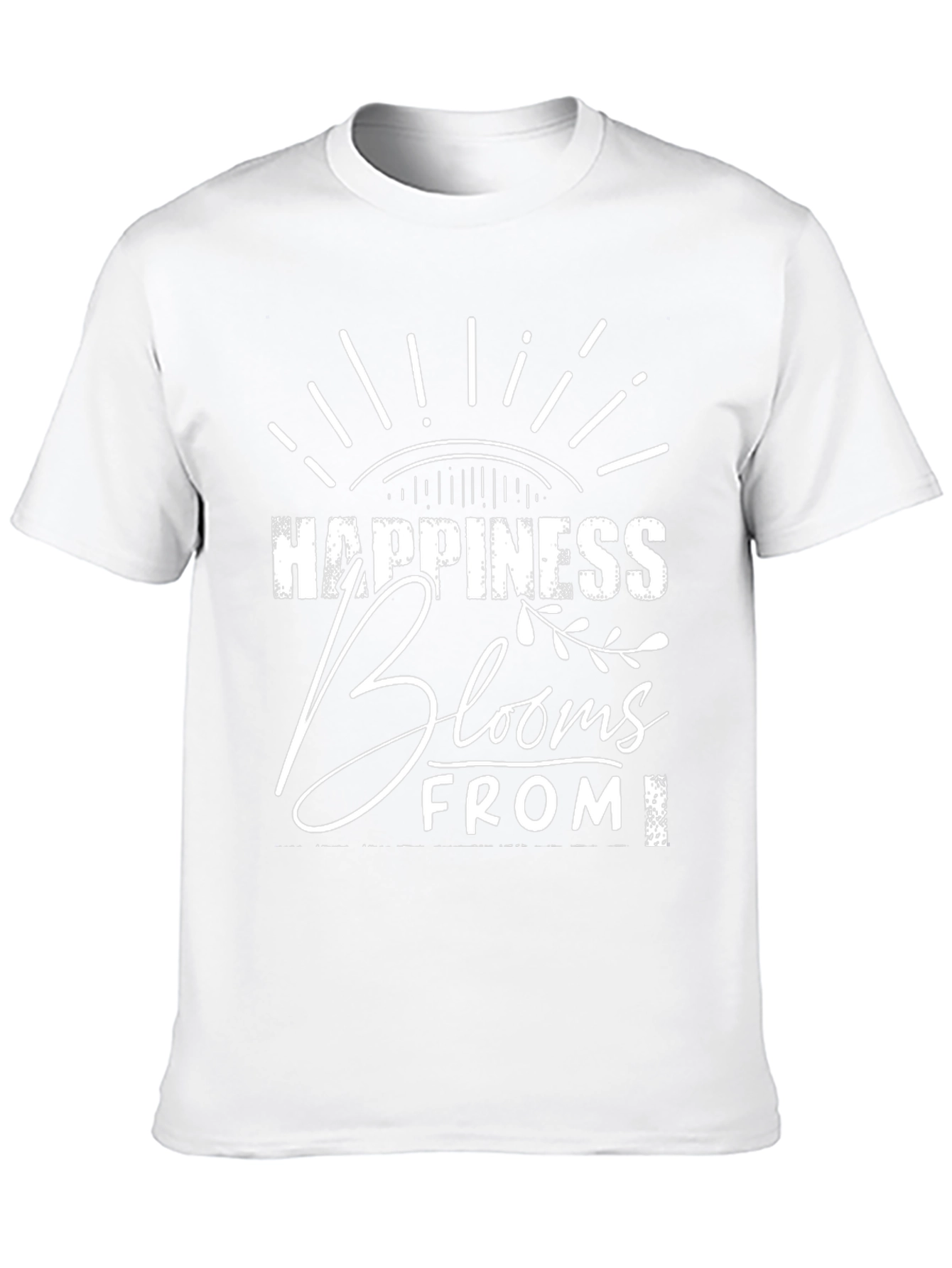 Happiness Blooms Tee - Black Graphic T-Shirt