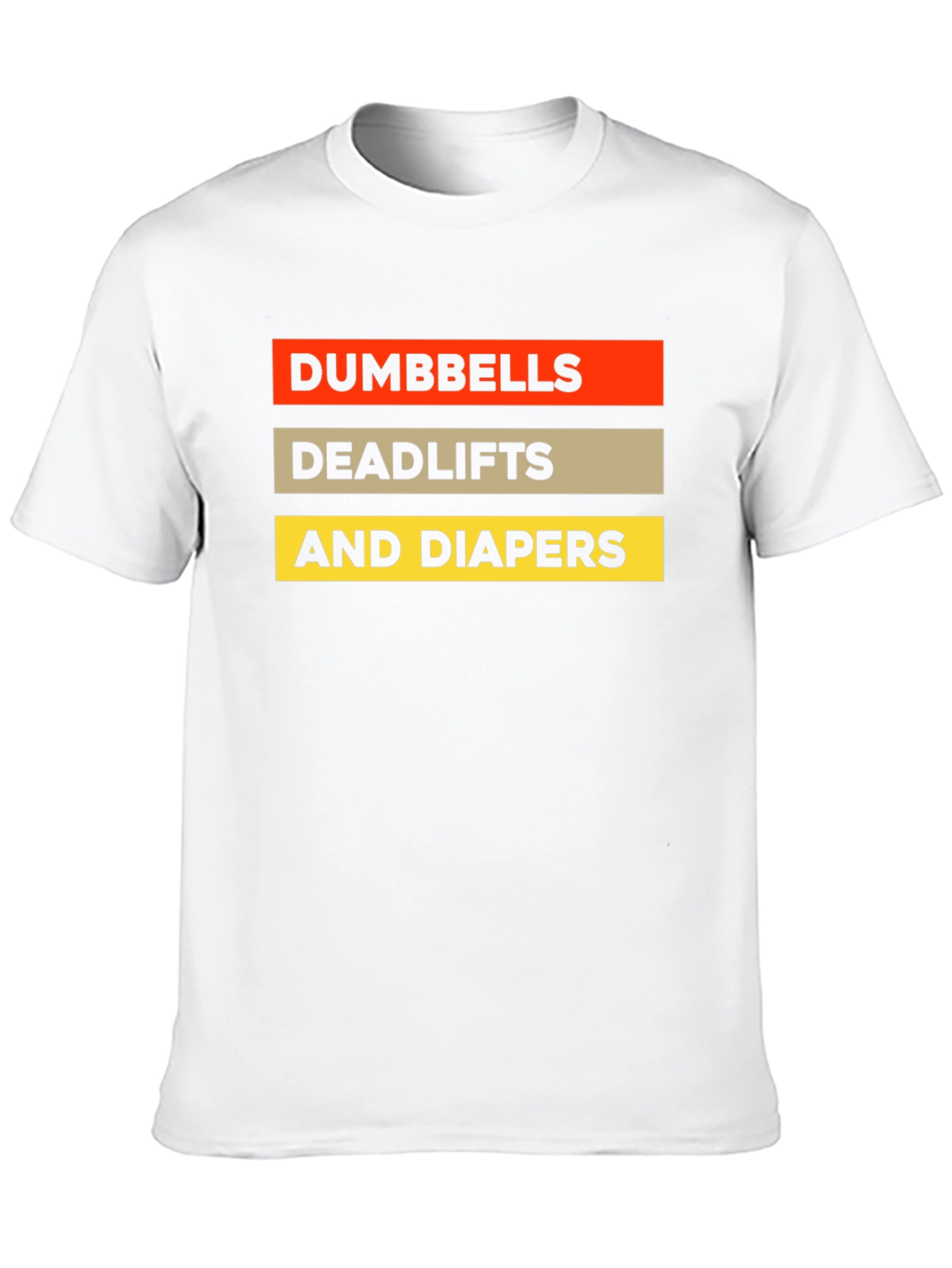 Dumbbells Deadlifts & Diapers Black Graphic T-Shirt