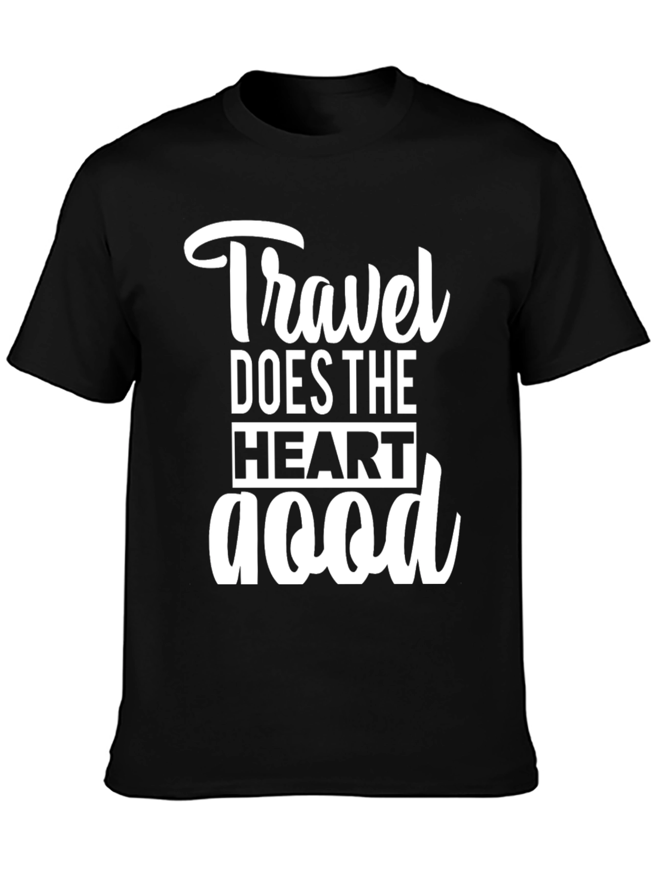 Travel Does the Heart Good Black Graphic Tee