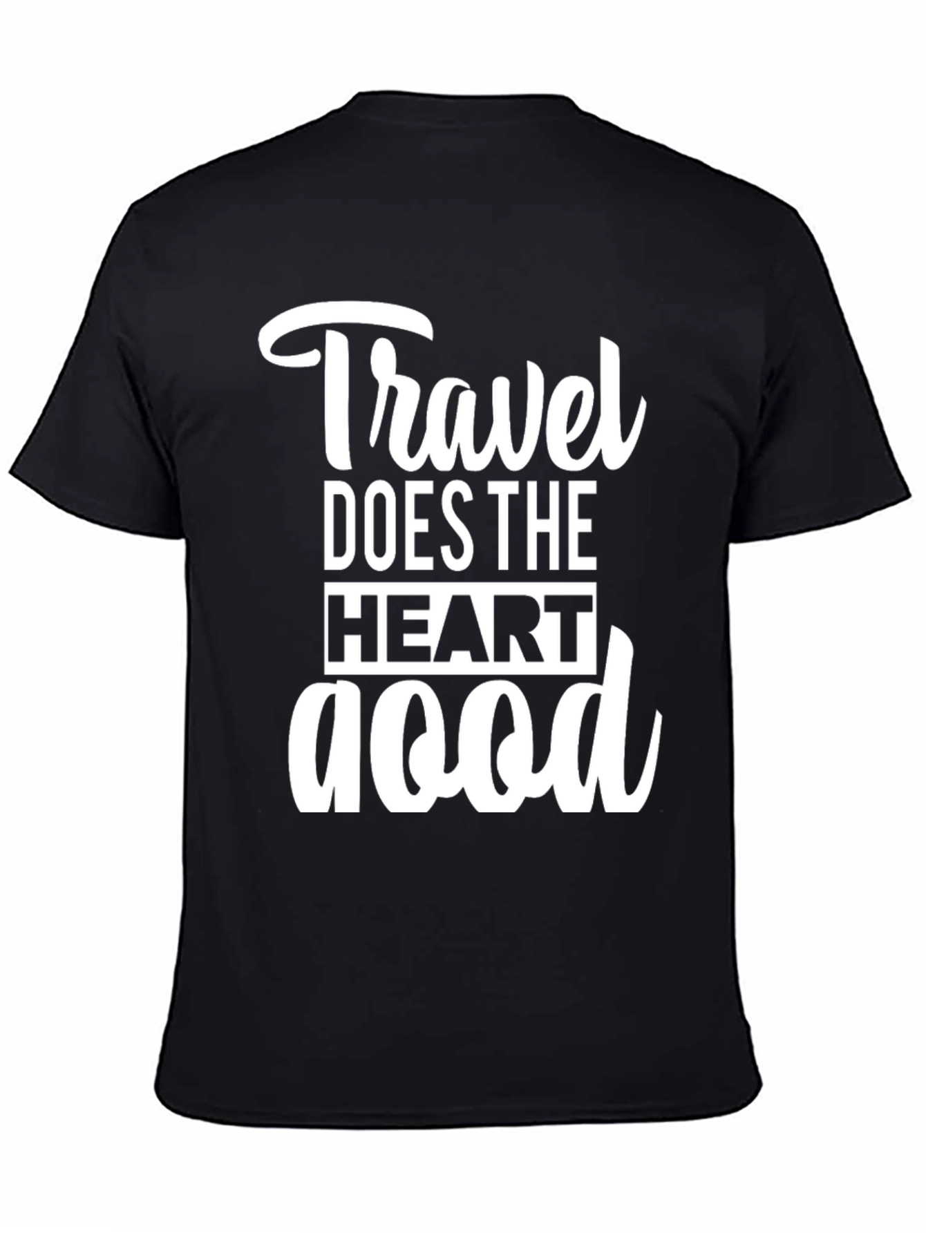 Travel Does the Heart Good Black Graphic Tee