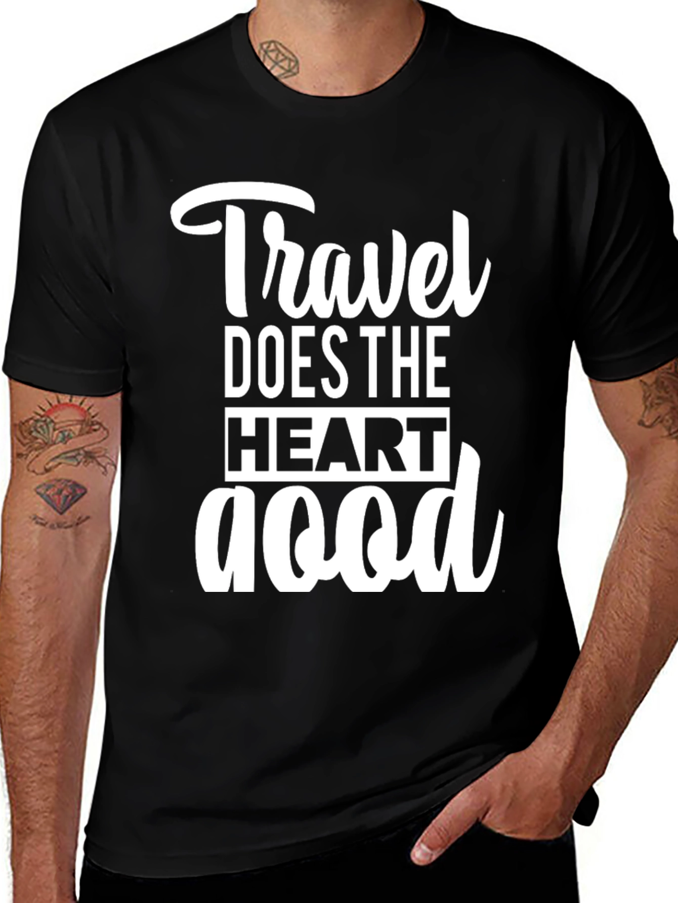 Travel Does the Heart Good Black Graphic Tee