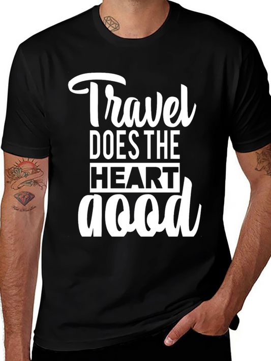 Travel Does the Heart Good Black Graphic Tee