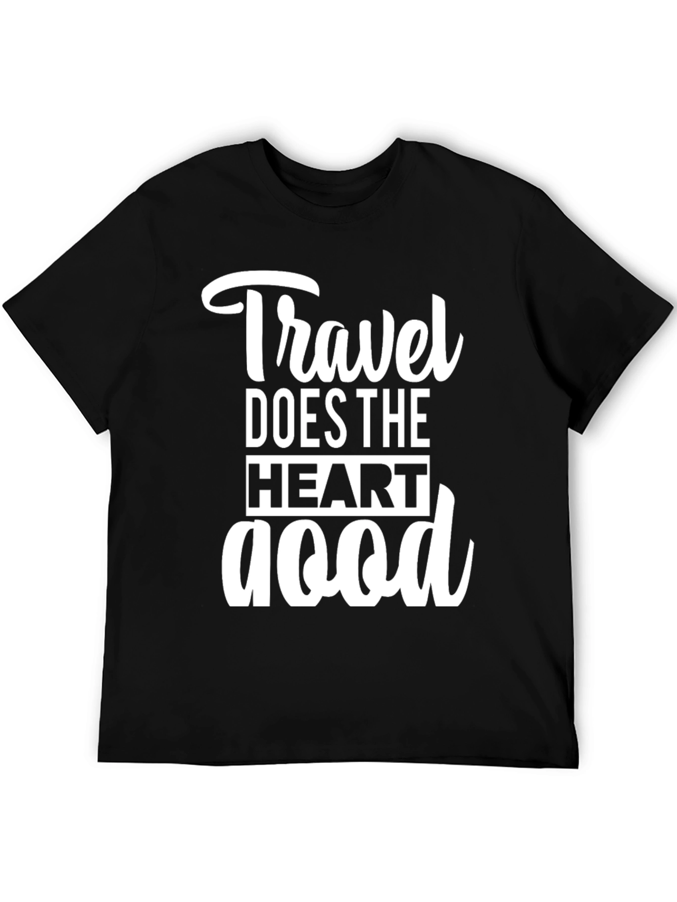 Travel Does the Heart Good Black Graphic Tee