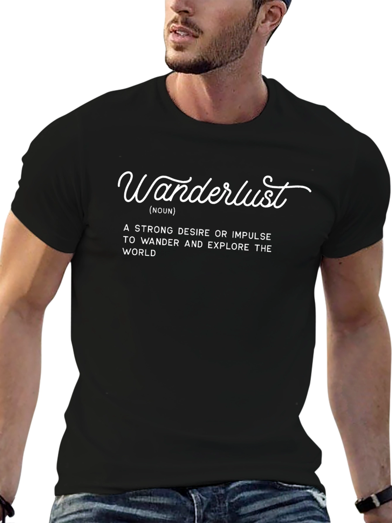 Wanderlust T-Shirt - Black Graphic Tee