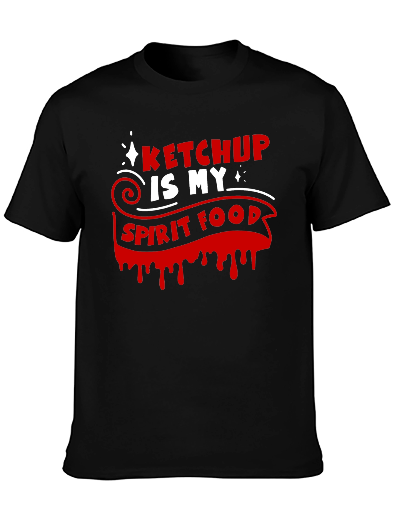 Ketchup Is My Spirit Food Black Graphic Tee