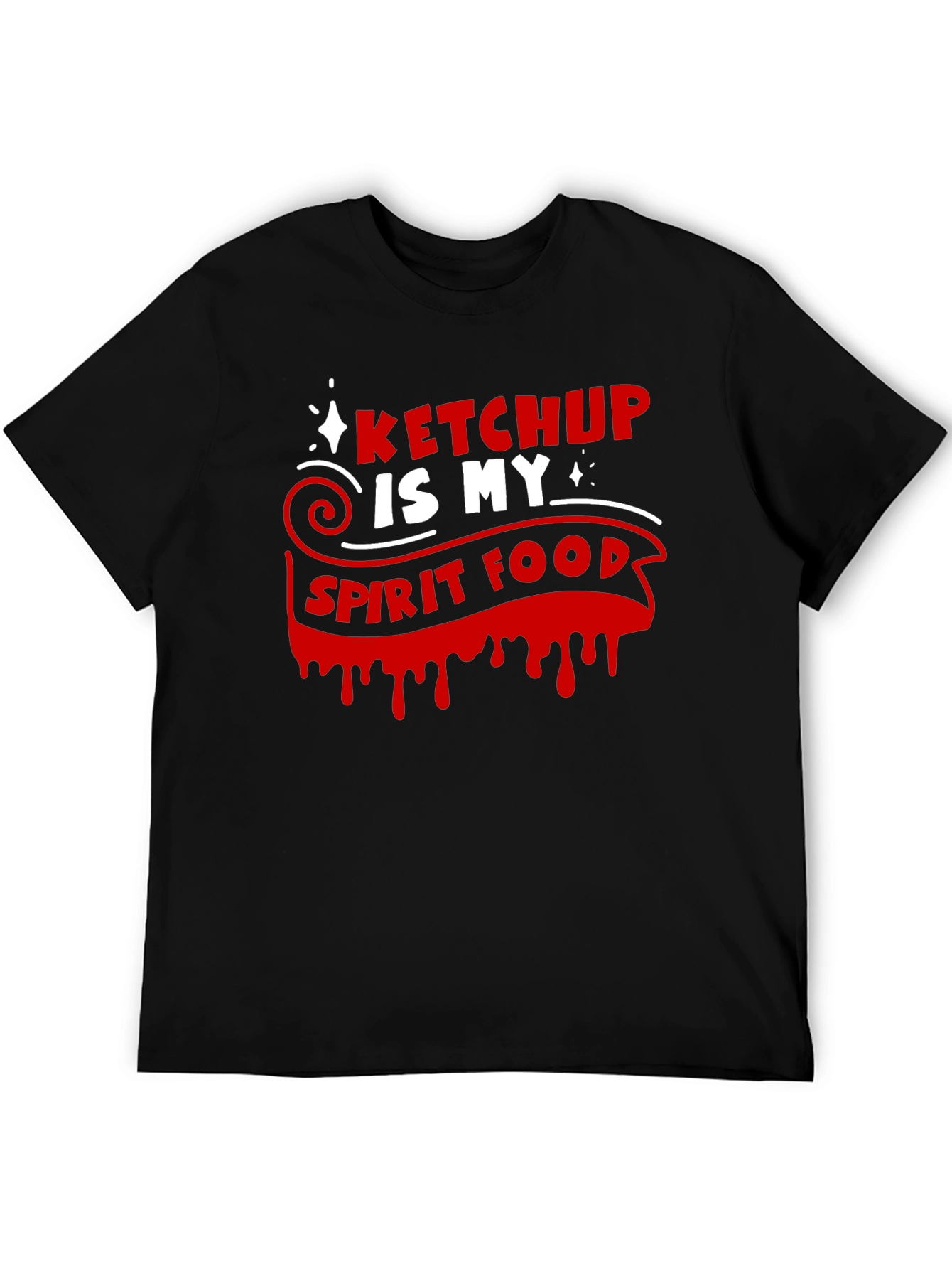 Ketchup Is My Spirit Food Black Graphic Tee