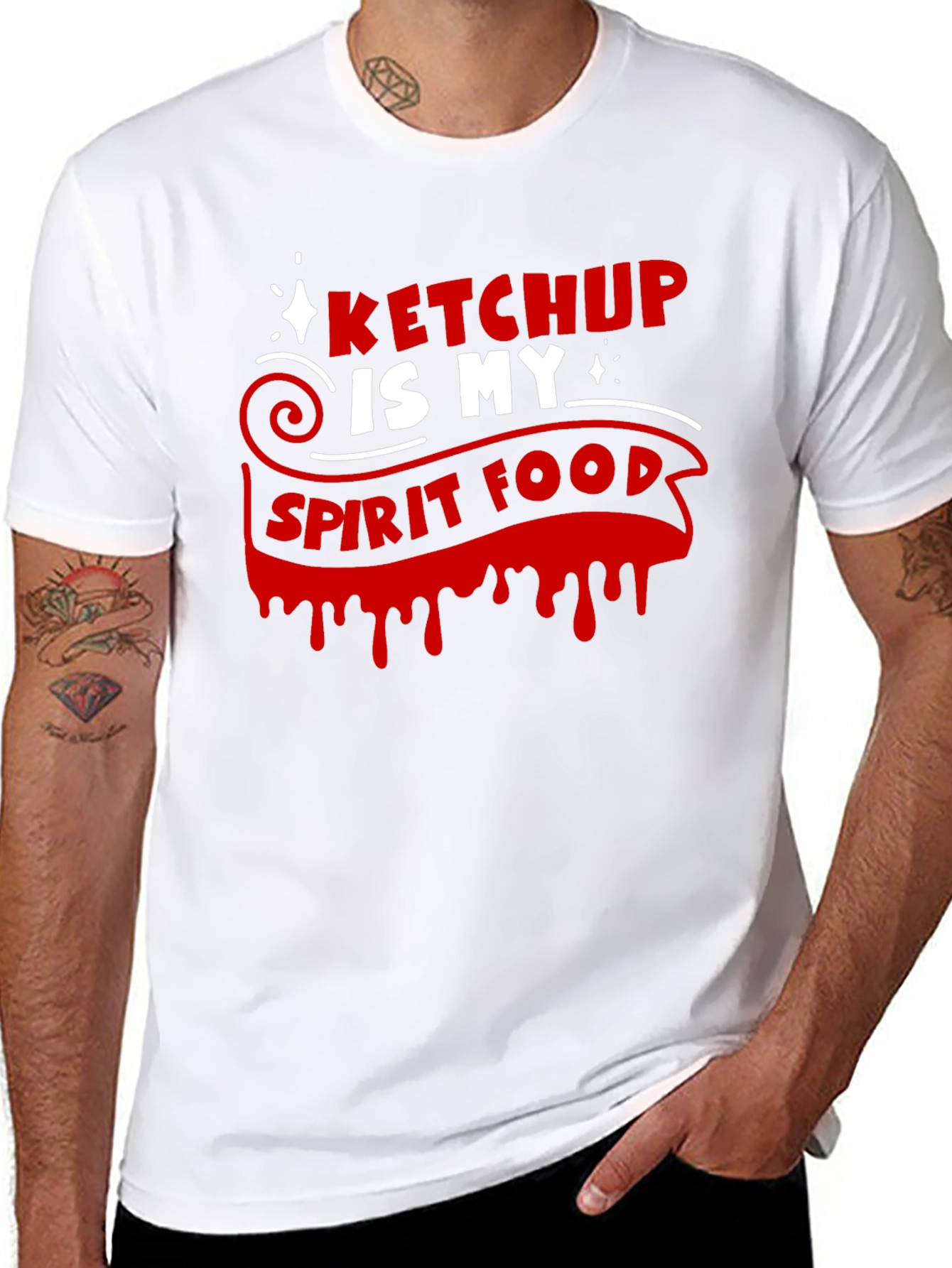 Ketchup Is My Spirit Food Black Graphic Tee