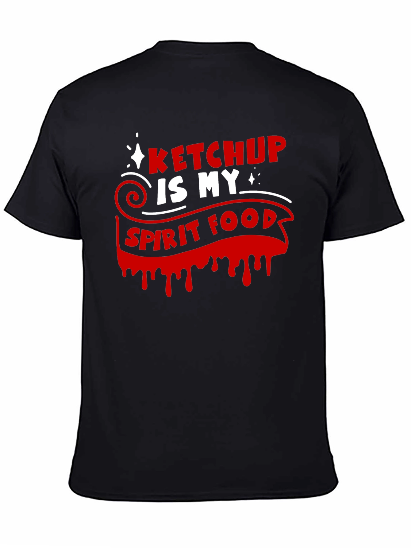 Ketchup Is My Spirit Food Black Graphic Tee