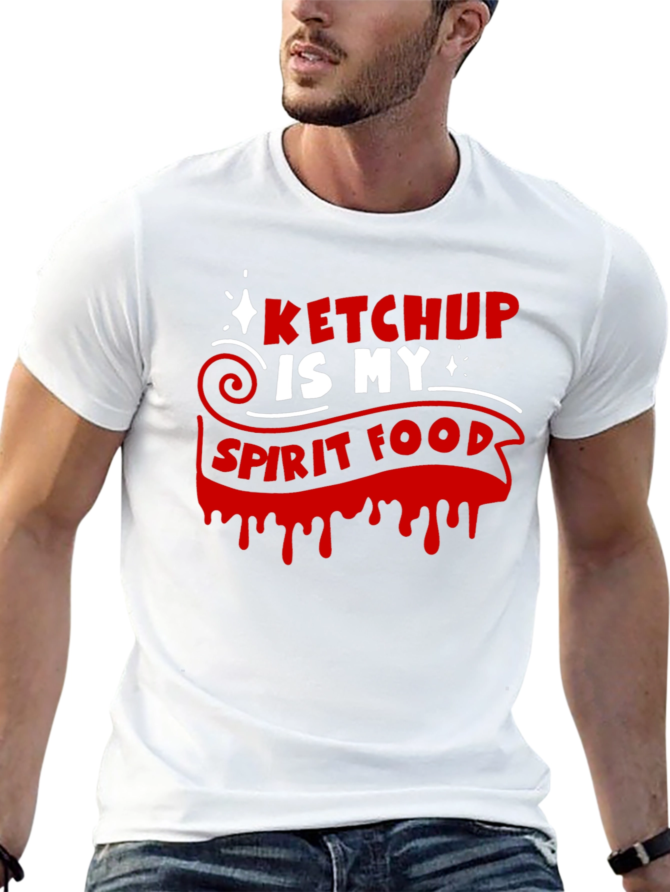 Ketchup Is My Spirit Food Black Graphic Tee