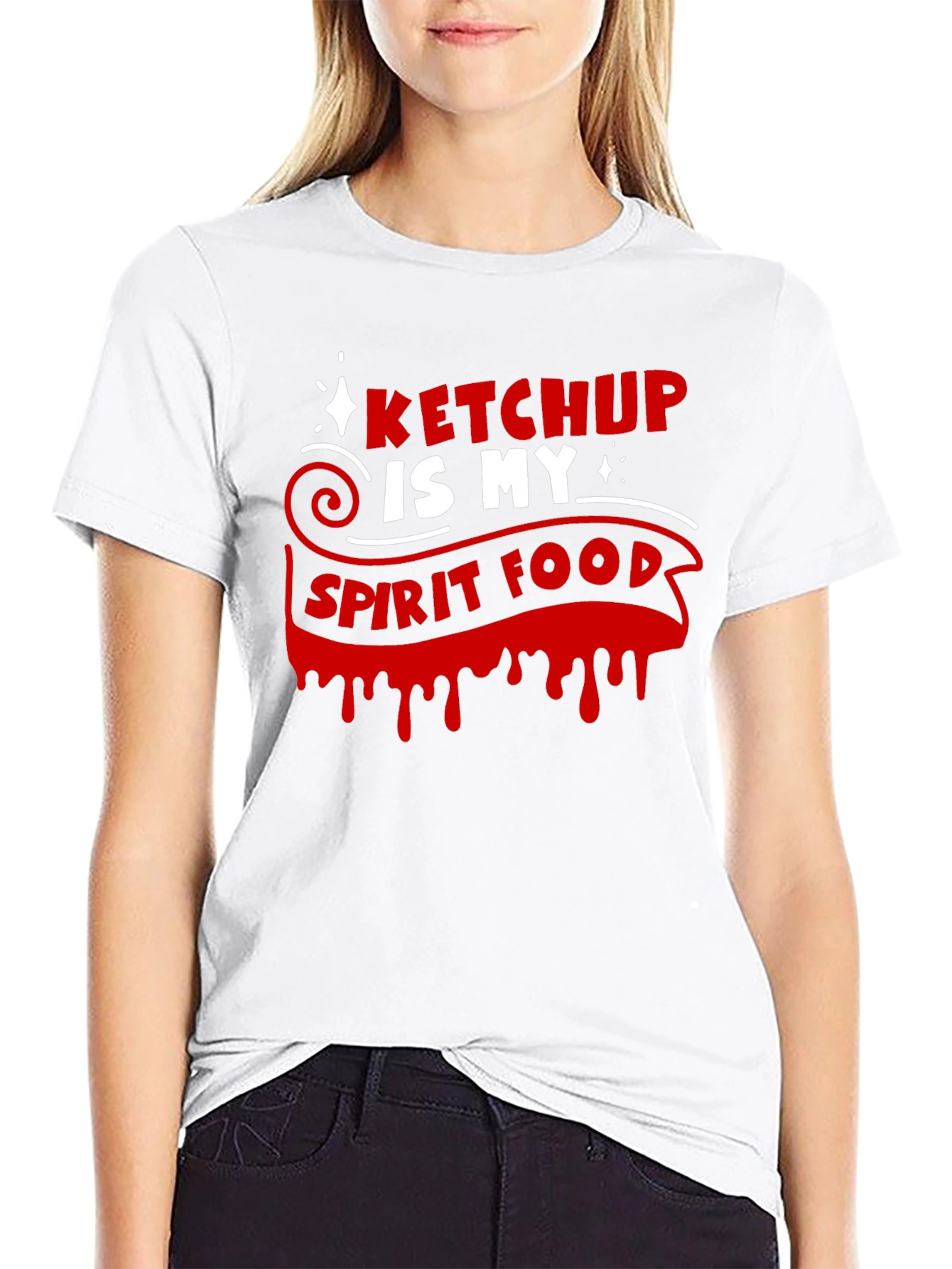 Ketchup Is My Spirit Food Black Graphic Tee