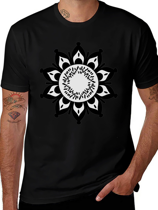 Black Tee with Mandala Graphic