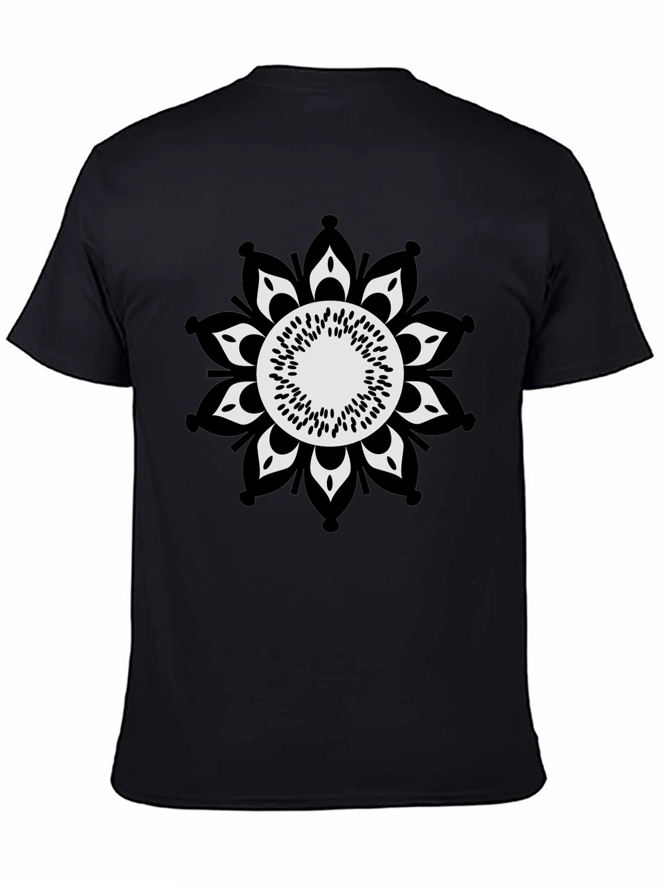 Black Tee with Mandala Graphic
