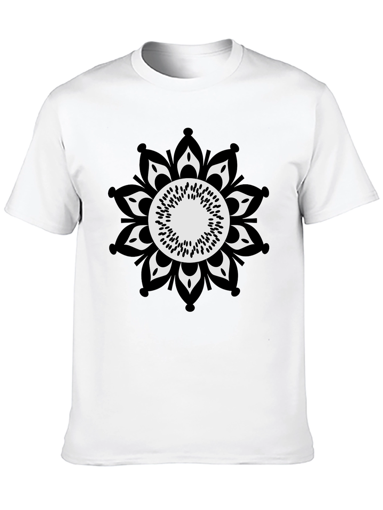 Black Tee with Mandala Graphic
