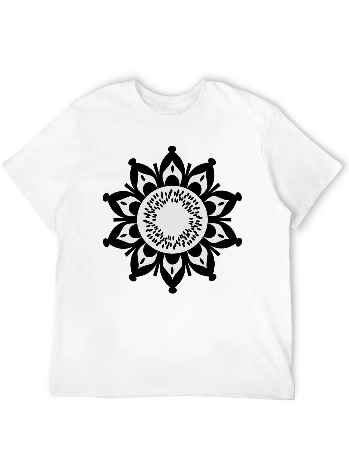Black Tee with Mandala Graphic