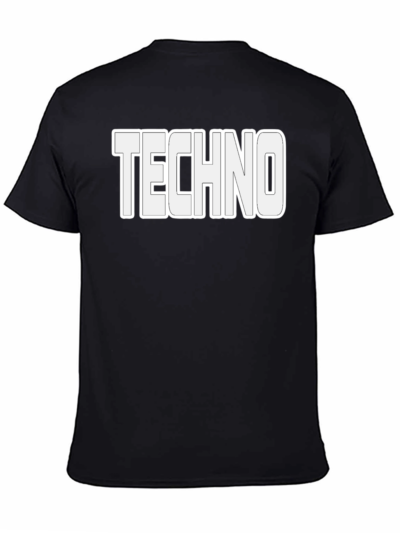 Techno Music T-Shirt - Bold White Graphic Print