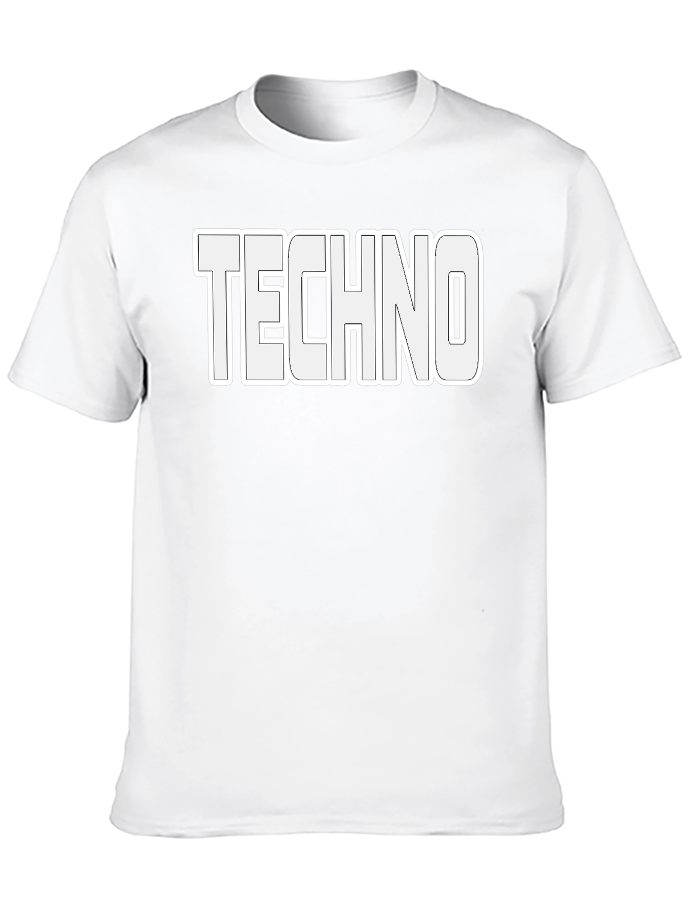 Techno Music T-Shirt - Bold White Graphic Print