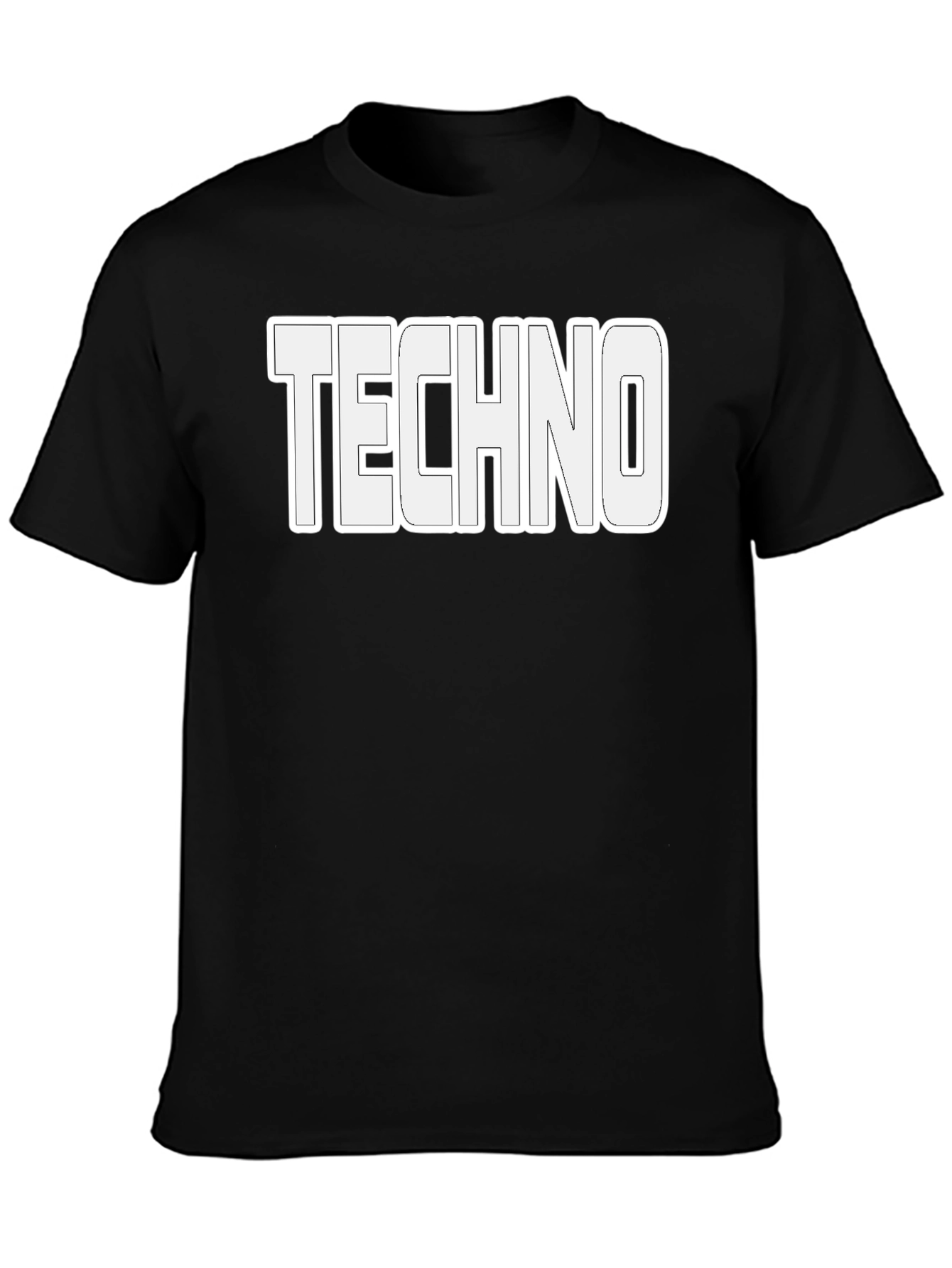 Techno Music T-Shirt - Bold White Graphic Print