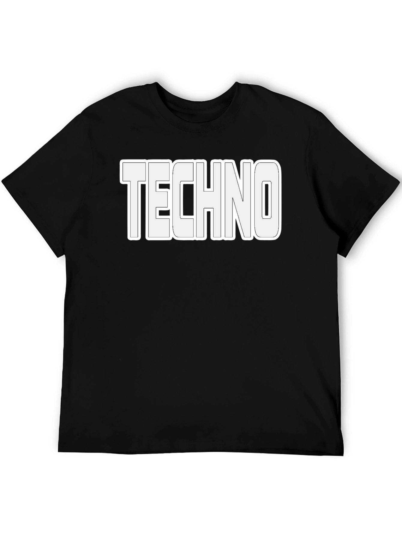 Techno Music T-Shirt - Bold White Graphic Print