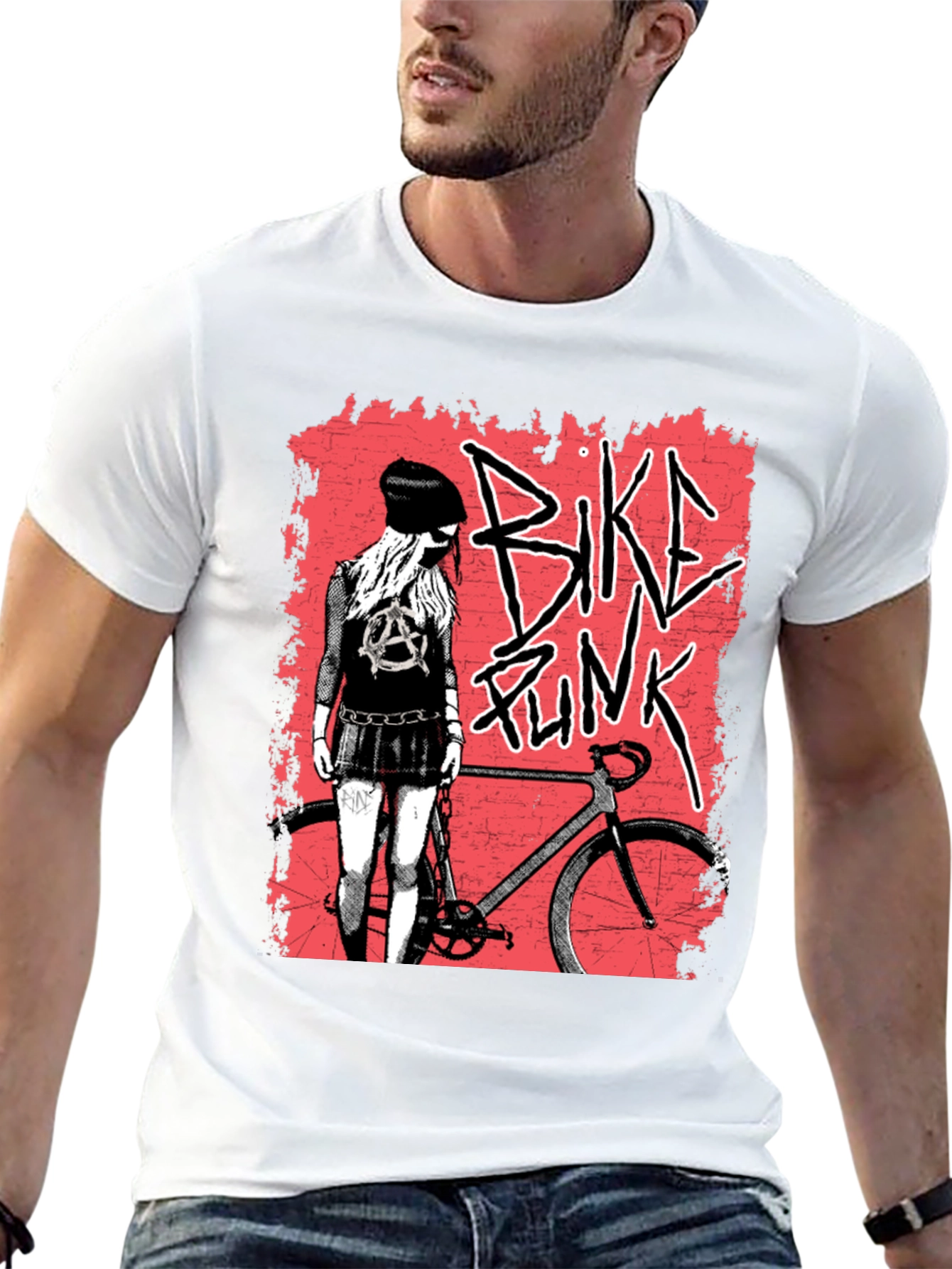 Bike Punk Graphic Tee - Black Unisex Shirt