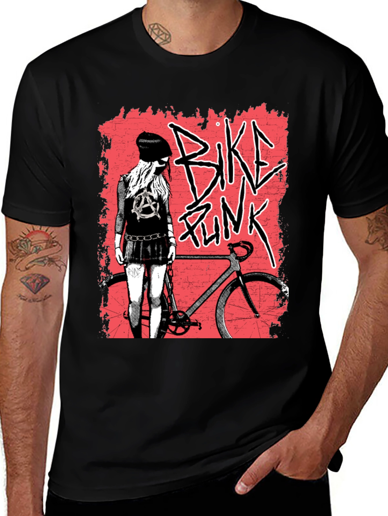 Bike Punk Graphic Tee - Black Unisex Shirt