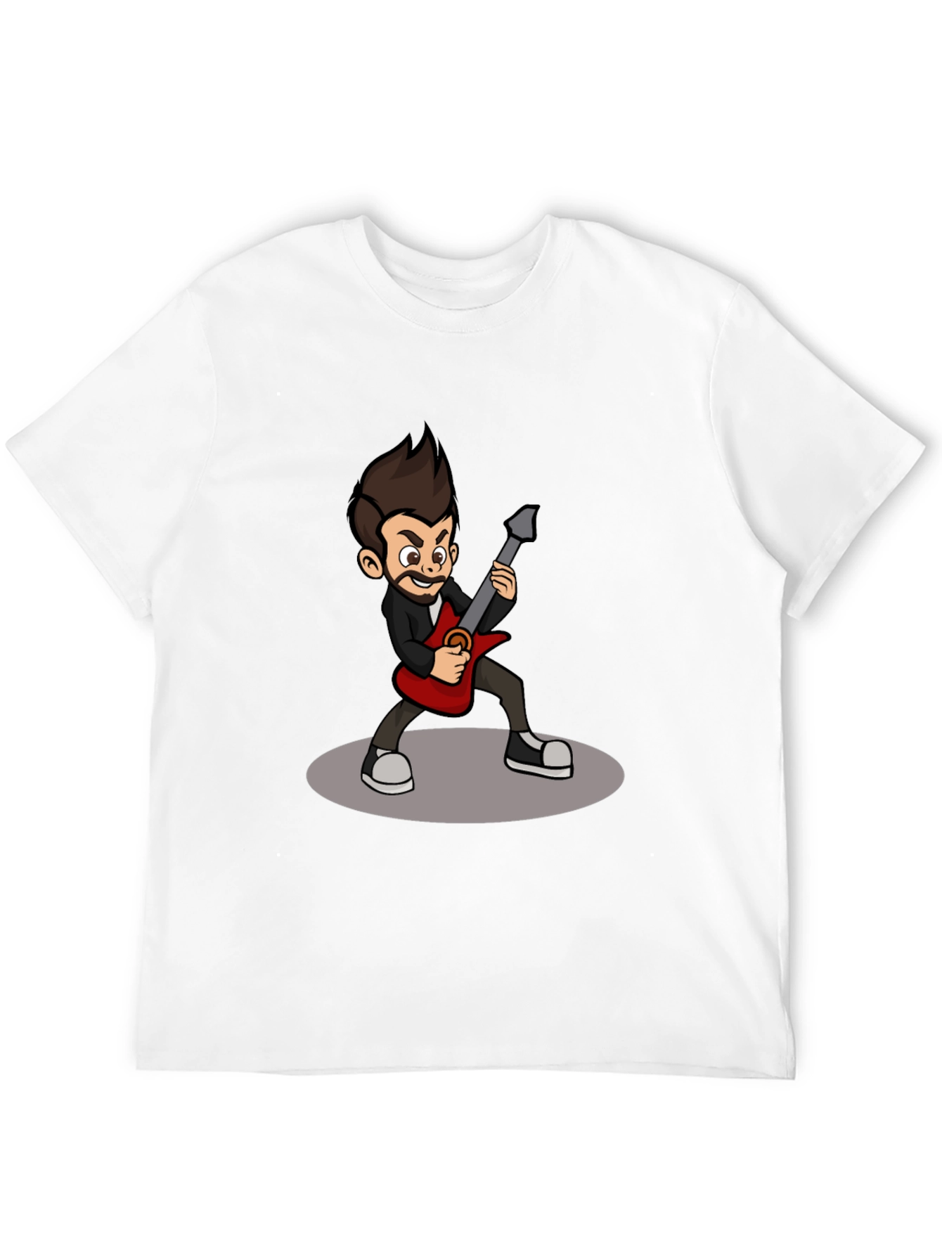 Cartoon Guitarist Graphic T-Shirt