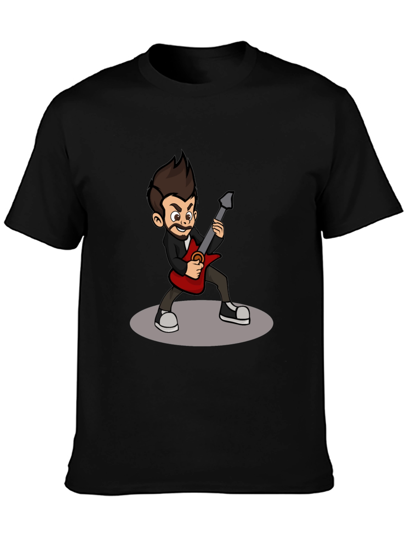Cartoon Guitarist Graphic T-Shirt