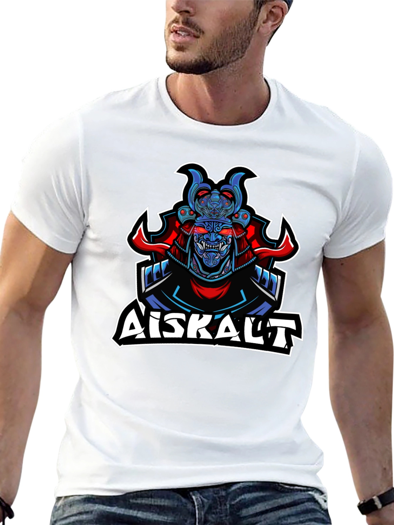 Samurai Graphic Print Black T-Shirt