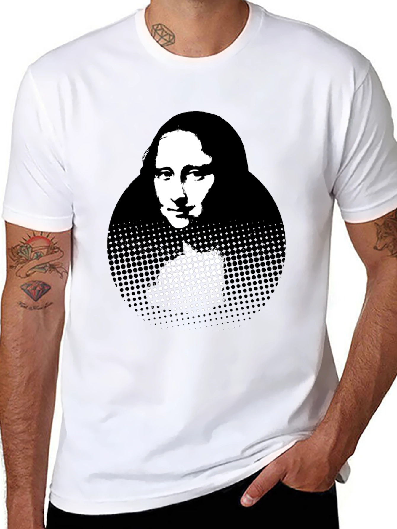 Mona Lisa Graphic Print Black T-Shirt