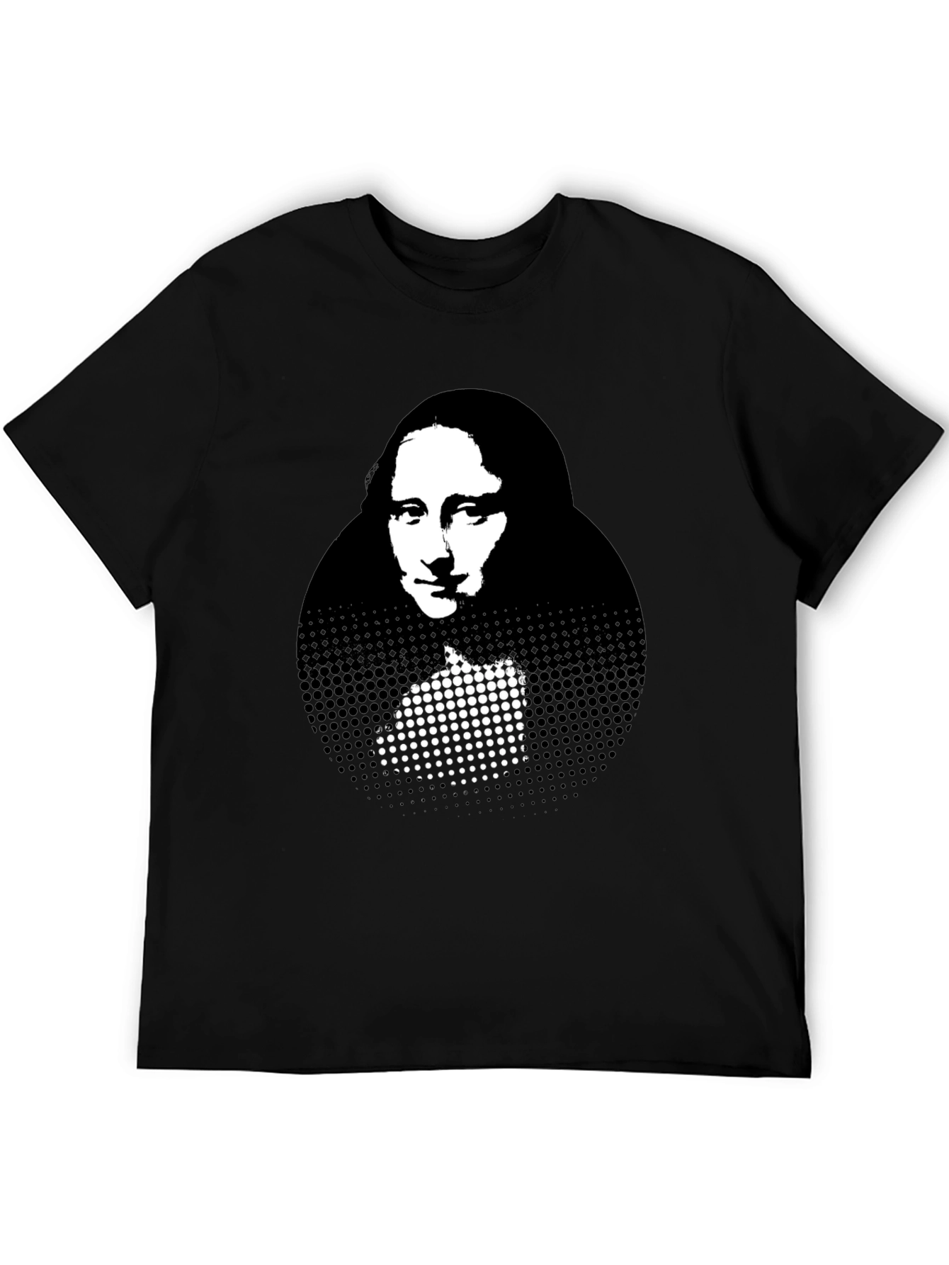 Mona Lisa Graphic Print Black T-Shirt