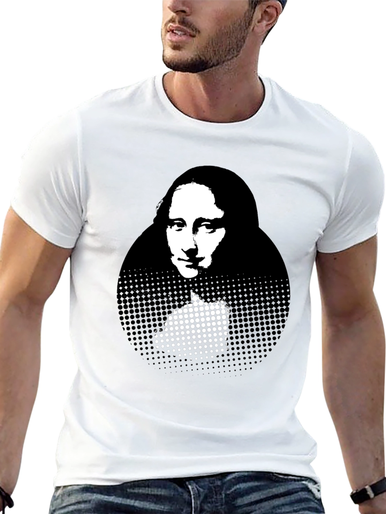 Mona Lisa Graphic Print Black T-Shirt
