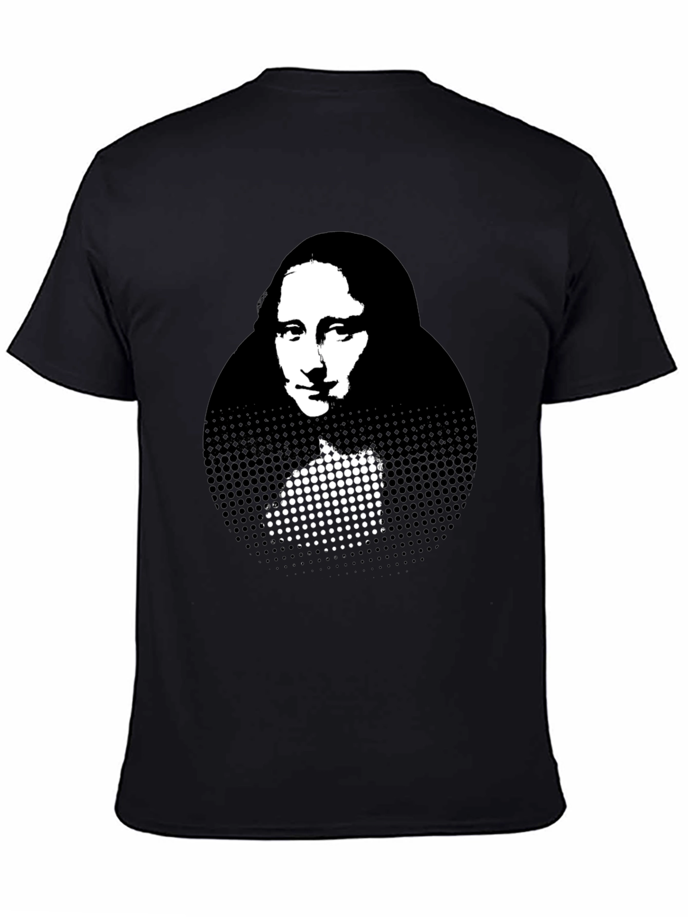 Mona Lisa Graphic Print Black T-Shirt