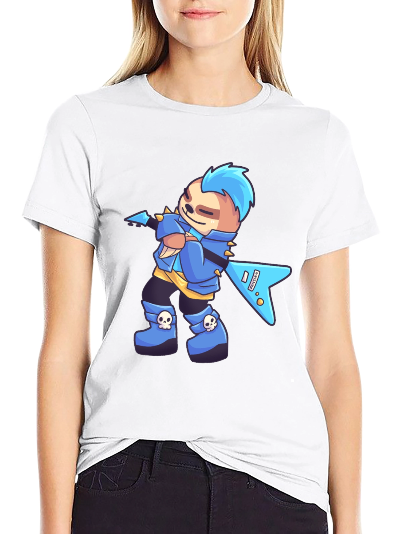 Rockstar Sloth Graphic T-Shirt