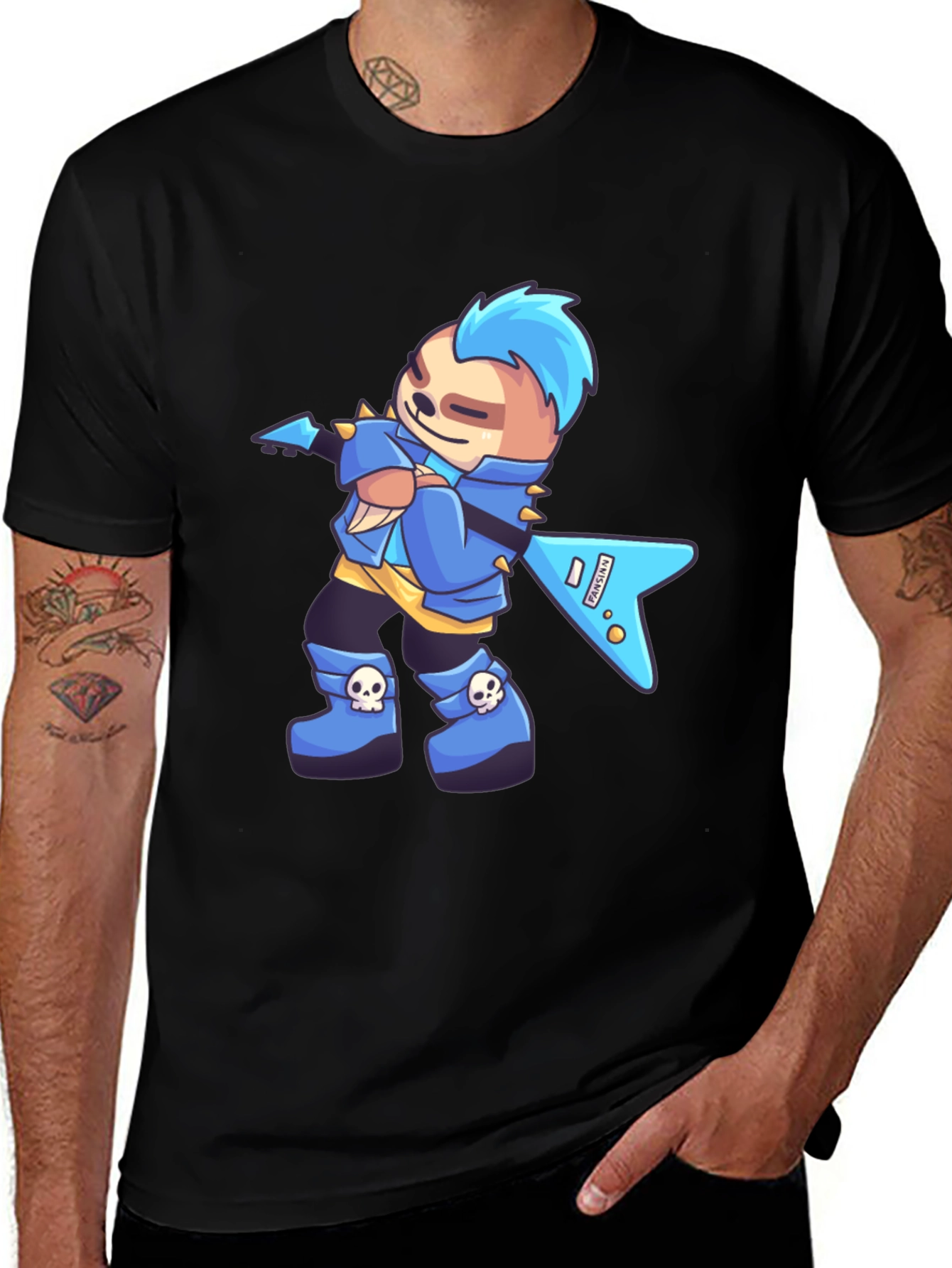 Rockstar Sloth Graphic T-Shirt