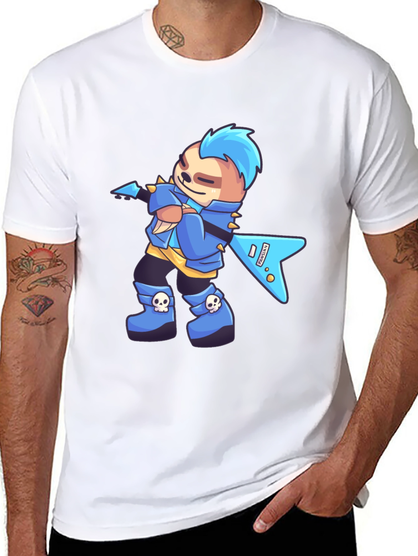 Rockstar Sloth Graphic T-Shirt