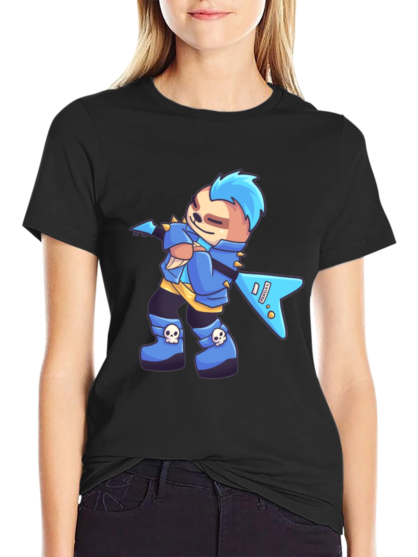 Rockstar Sloth Graphic T-Shirt