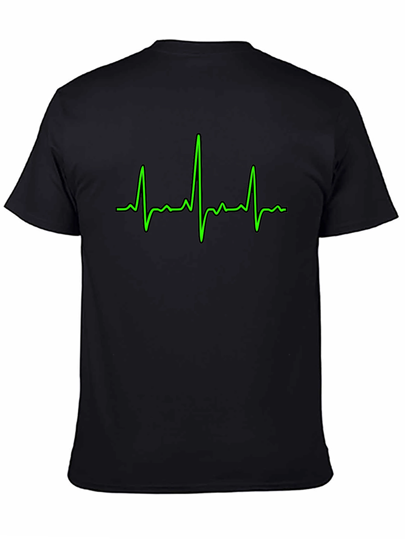 Heartbeat Graphic Tee - Classic Black Cotton T-Shirt