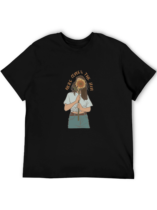 Sunflower Girl Graphic Tee - Black Unisex Shirt