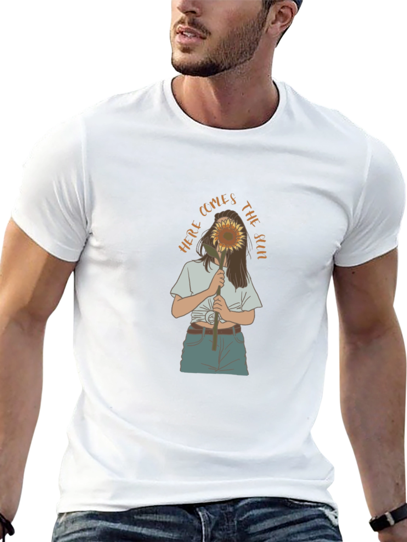 Sunflower Girl Graphic Tee - Black Unisex Shirt
