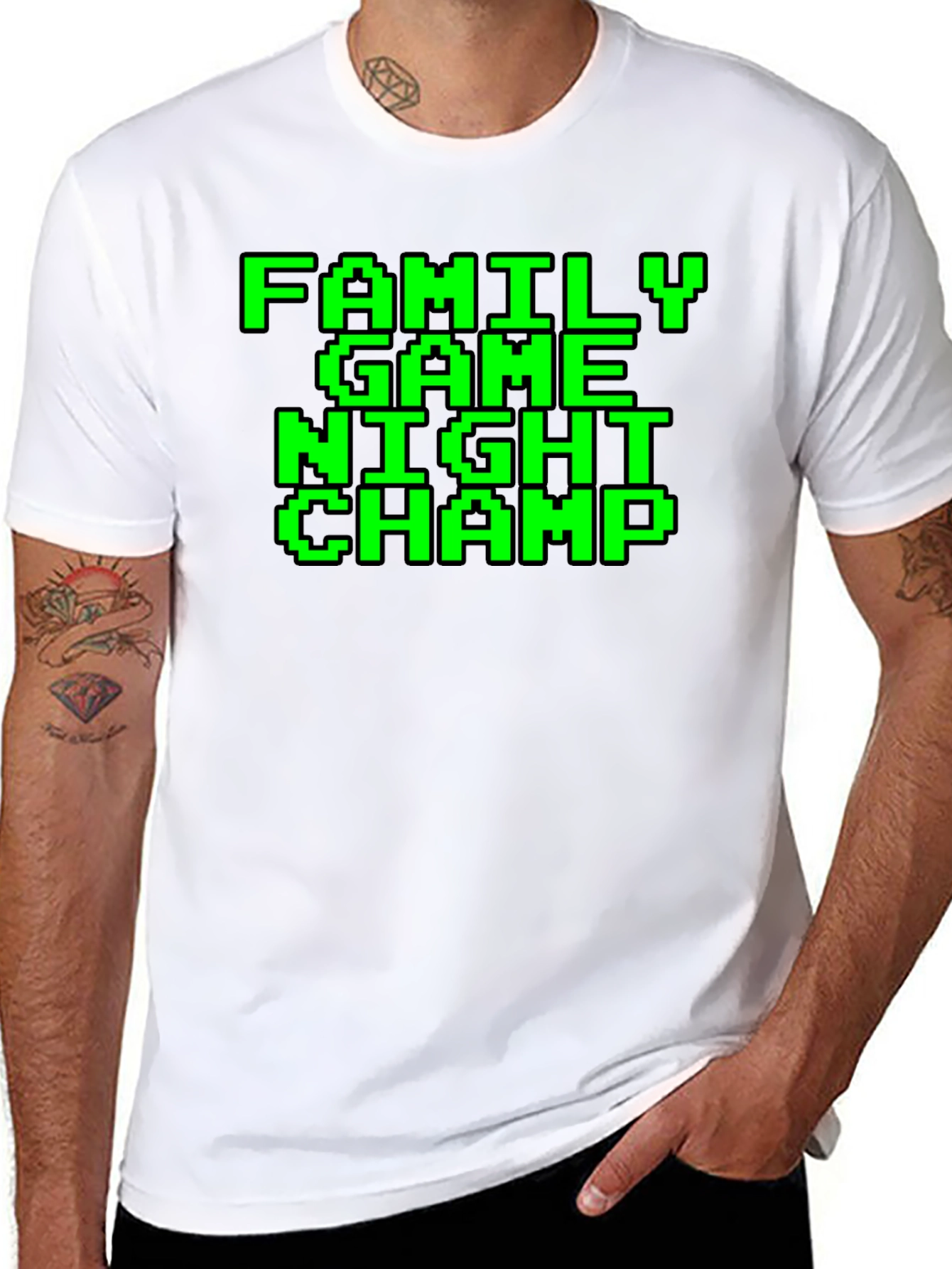 Family Game Night Champ Pixel Tee