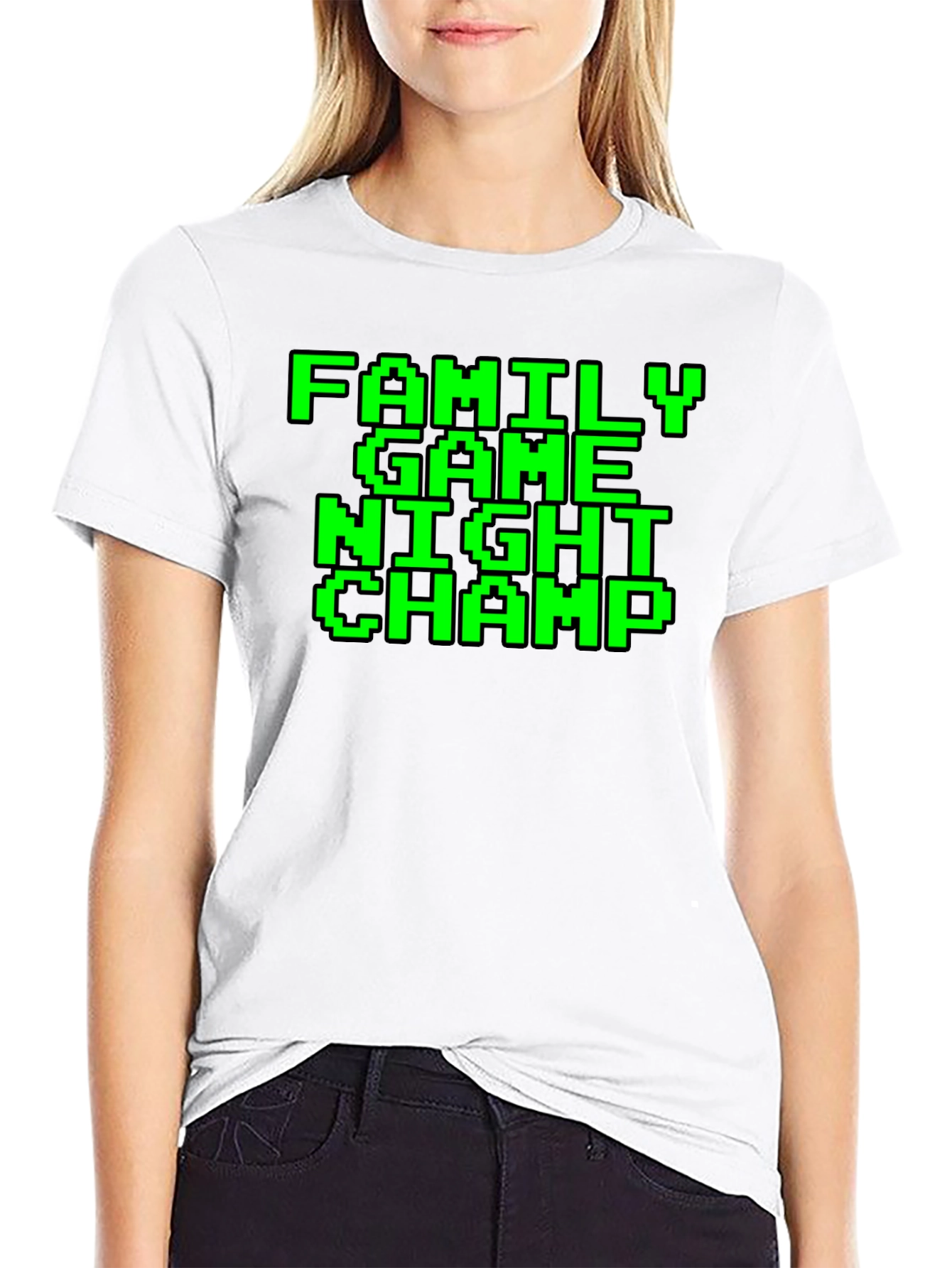 Family Game Night Champ Pixel Tee