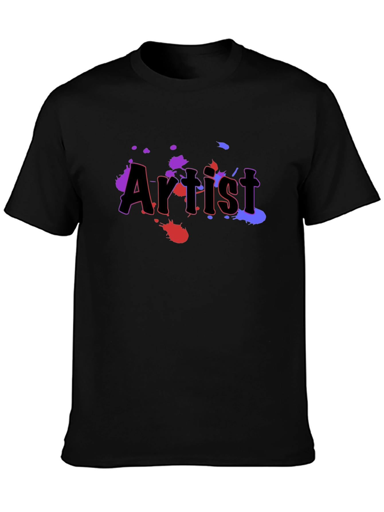 Artist Splatter Print Black T-Shirt