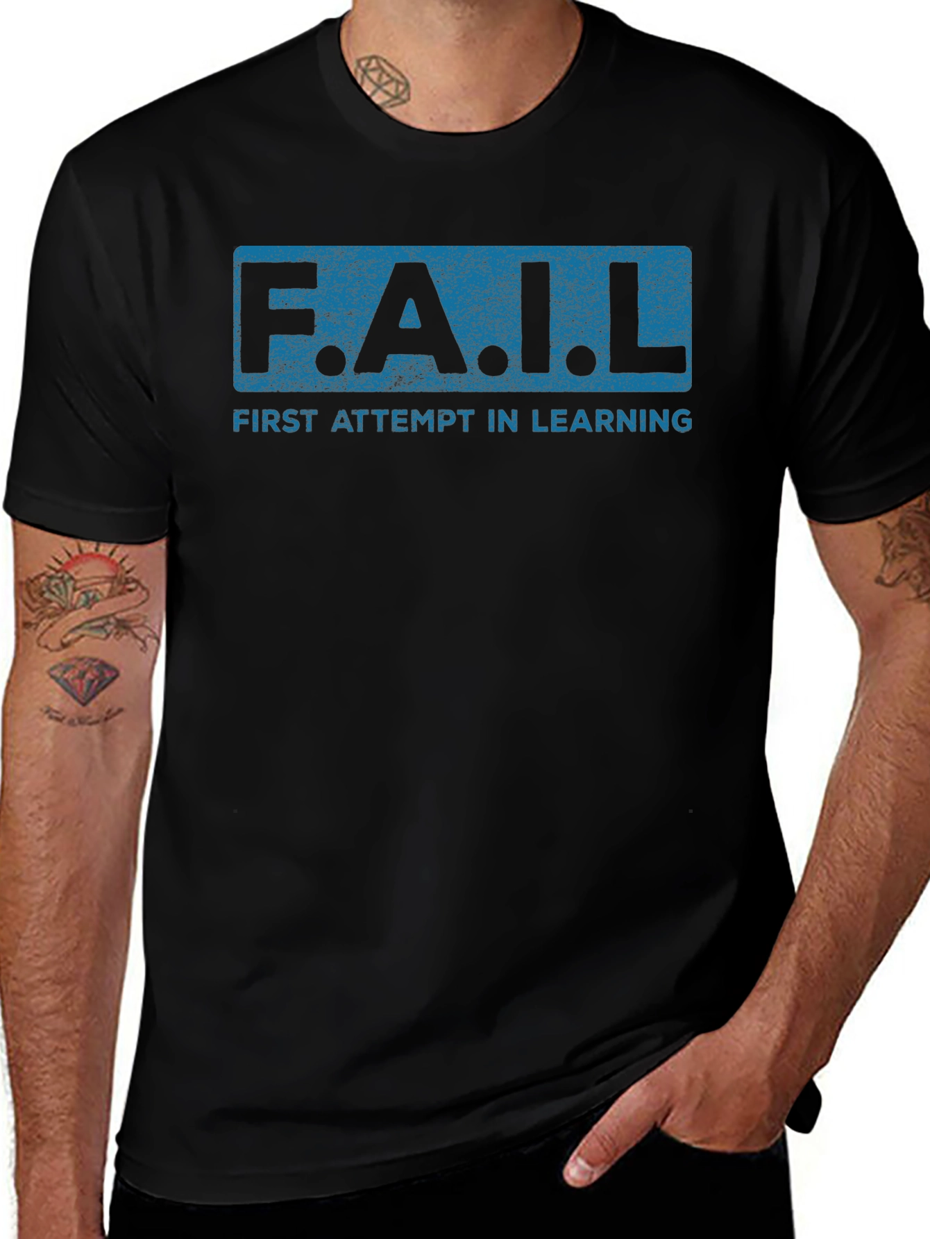 F.A.I.L. First Attempt In Learning Black Graphic T-Shirt