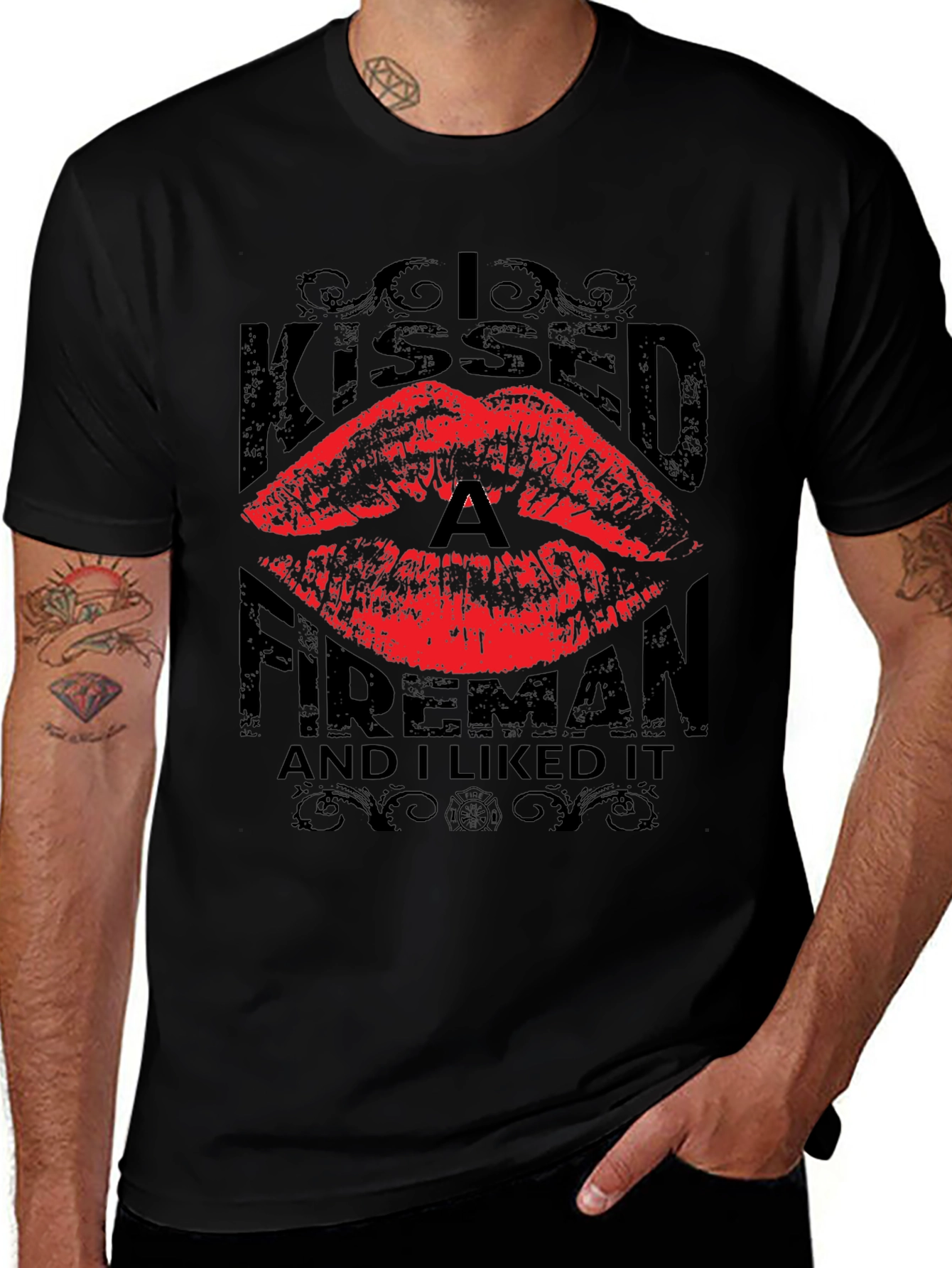 Kissed a Fireman T-Shirt - Novelty Graphic Tee