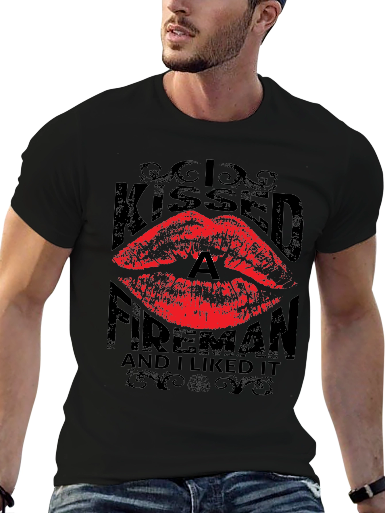 Kissed a Fireman T-Shirt - Novelty Graphic Tee